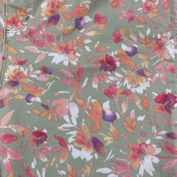 Gloria Vanderbilt Amanda 16W Capri Pants Green Floral Stretch Crop Jeans Womens - Picture 5 of 10